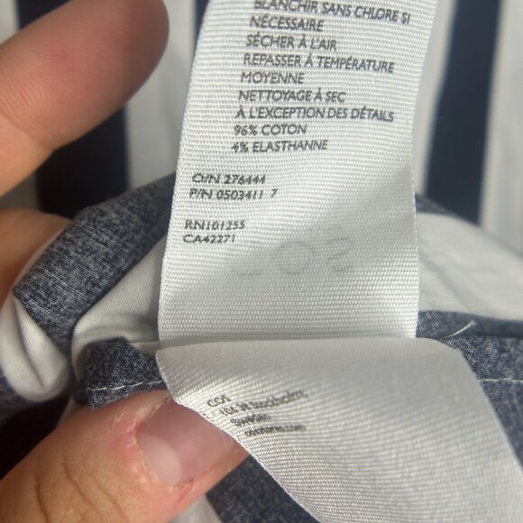 EUC COS Twist Back White and Navy Vertical Striped Dress Size 12 - Picture 13 of 16